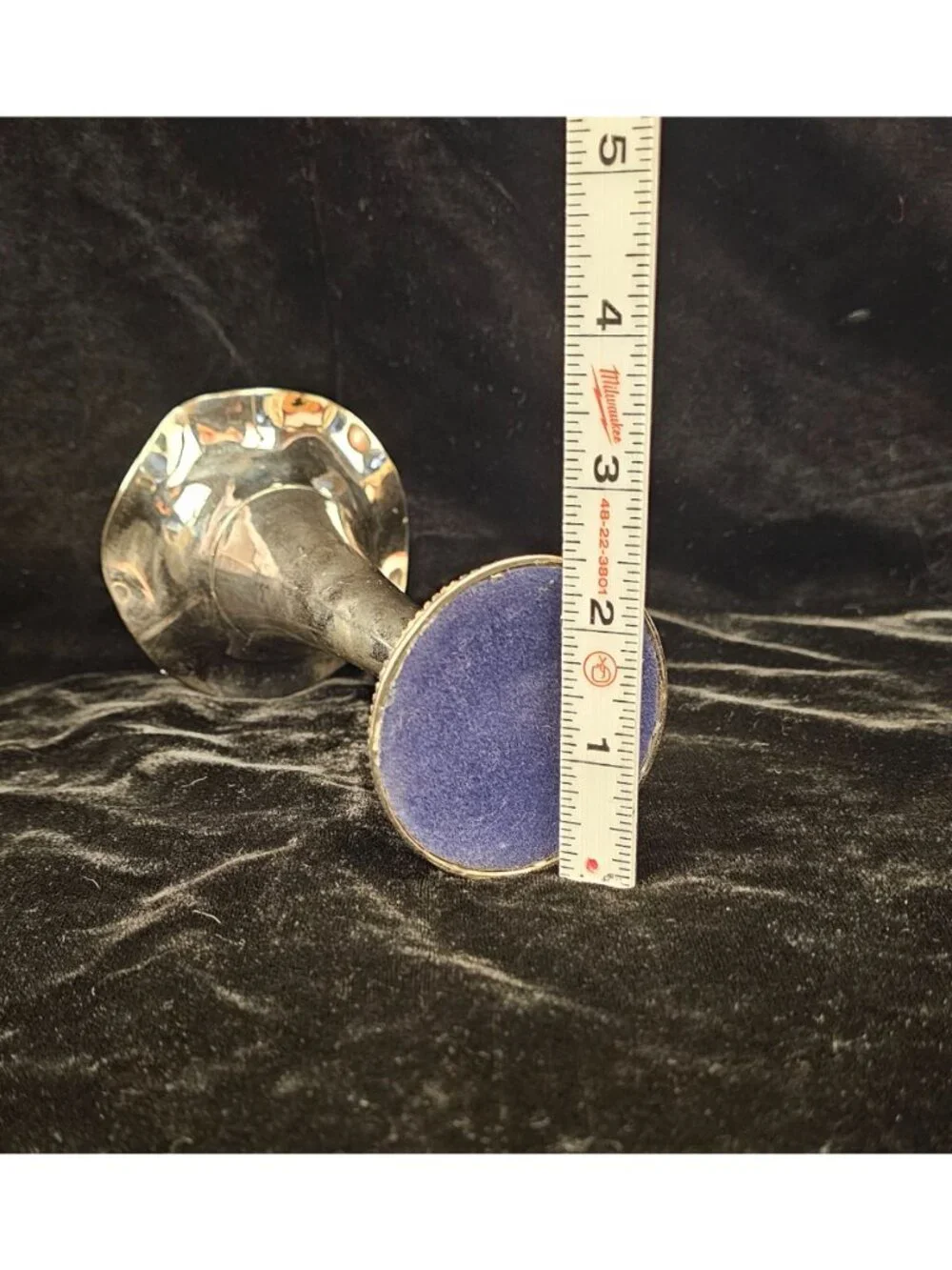 Silver-Plated Bud Vase With Scalloped Edge & Beaded Base 6.5